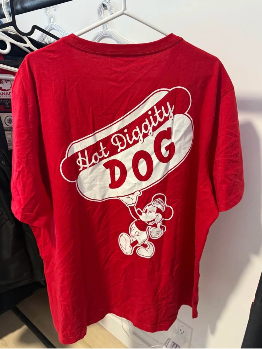 Hot Diggity Dog Red Graphic Pet T-Shirt Disney Mickey